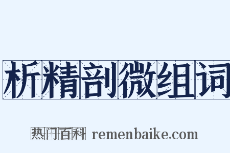 析精剖微组词是什么意思的图片